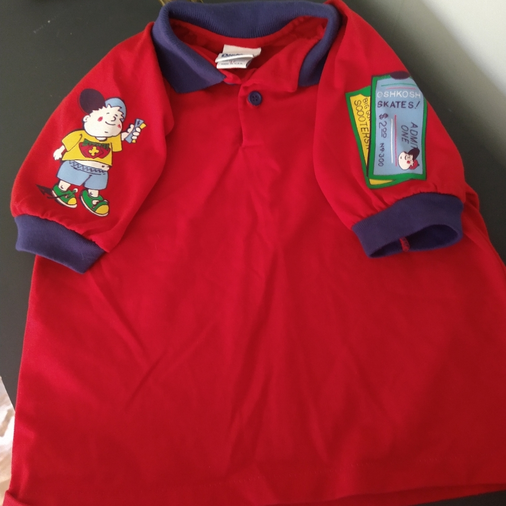 Vintage 90's OSHKOSH Polo Shirt USA Size 4T